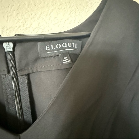 Eloquii Women’s Plus Size 20 Puff Sleeve V Neck Midi Dress - Picture 2 of 8